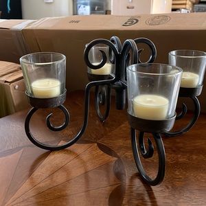 Wine bottle candelabra